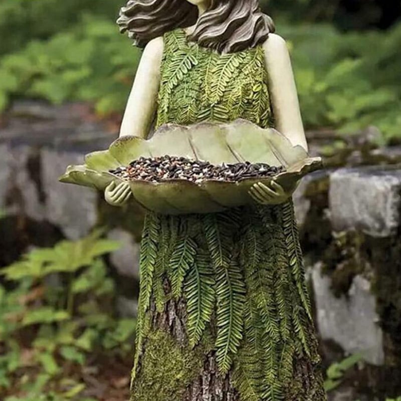 Forest Girl Bird Feeder - Bird Feeder Fairy Statue