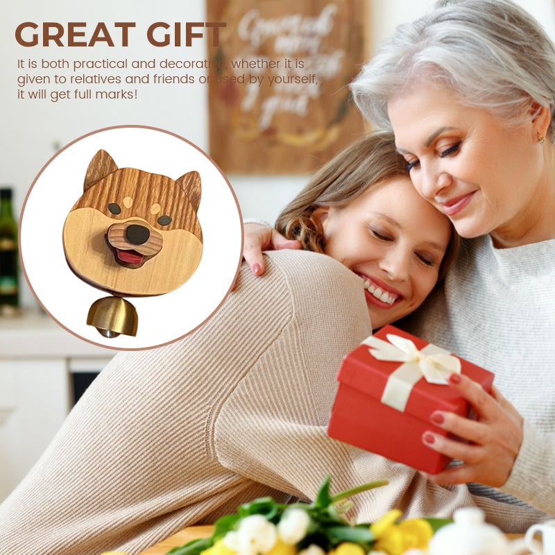 🐶Handmade Pure Wood Shiba Inu Wind Chime Doorbell