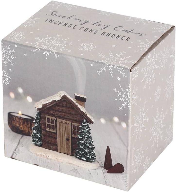 🎄Log Cabin Snowy Winter Incense Cone Burner