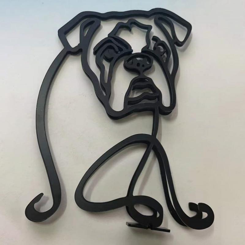 Modern Metal Dog Sculpture