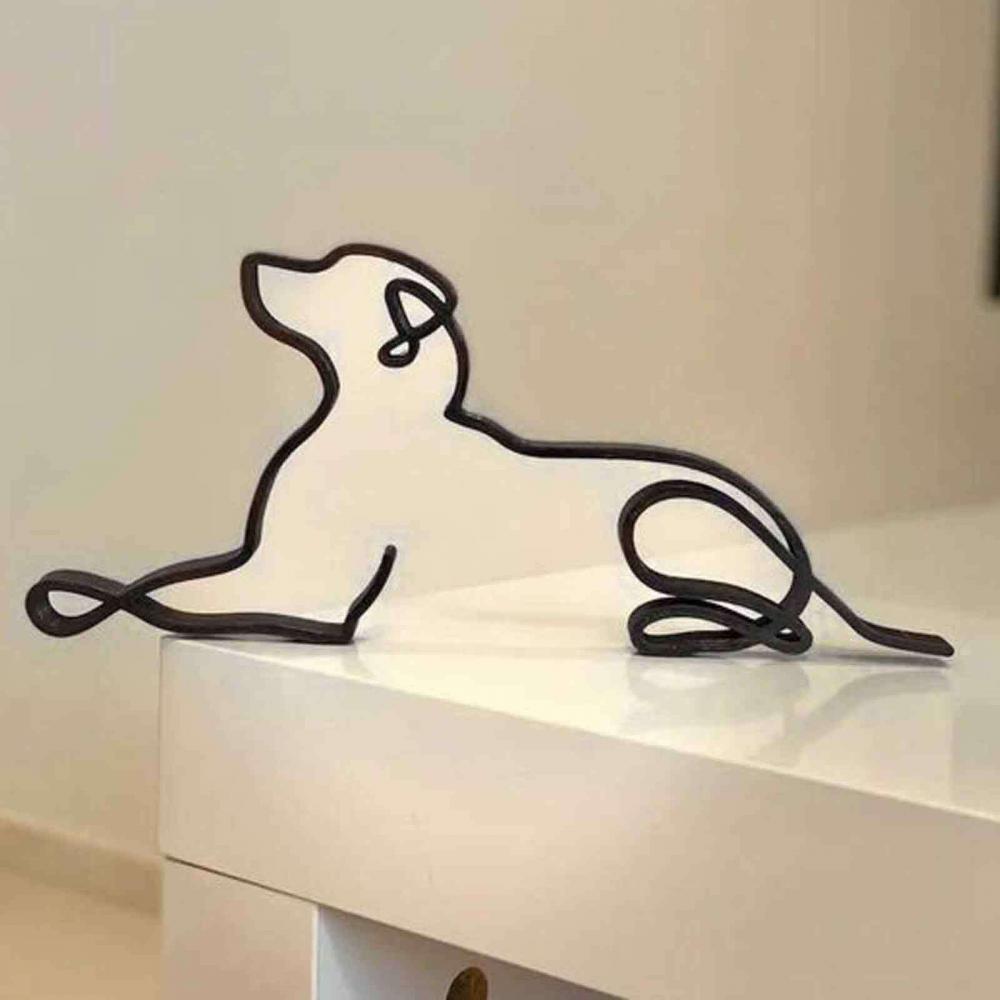 Modern Metal Dog Sculpture