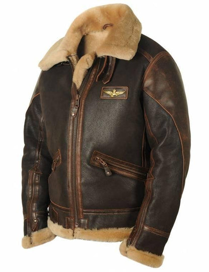 Pilot Leather Jacket Made Of Sheepskin