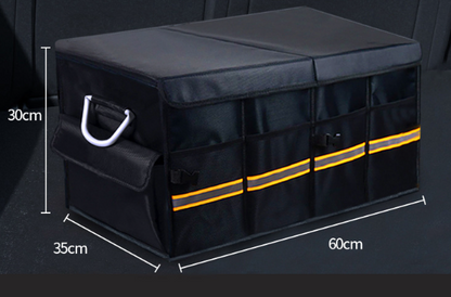 Car Trunk Organizer Foldable Cover Durable Sturdy Thickened Plate Collapsible Trunk Storage Box