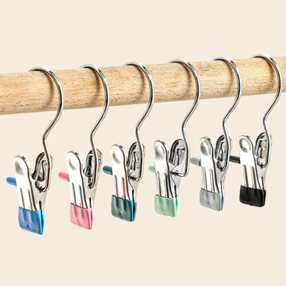 💥2024 Hot Sale- 49% OFF💥Anti-rust Clip Space-saving Clothespin Hat Pants Storage Hanging Travel Hook