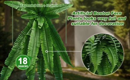 🌱UV Resistant Lifelike Artificial Boston Fern