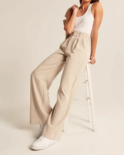 Lightweight Tailored Wide Leg Pants (Buy 2 Free Shipping)