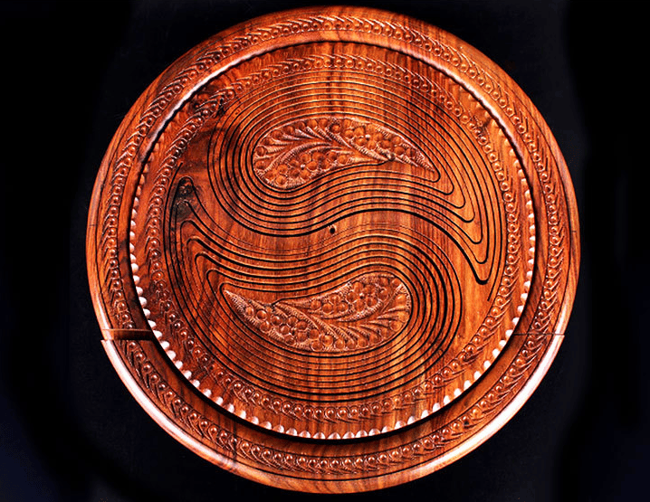 Handmade wood carving fruit plate