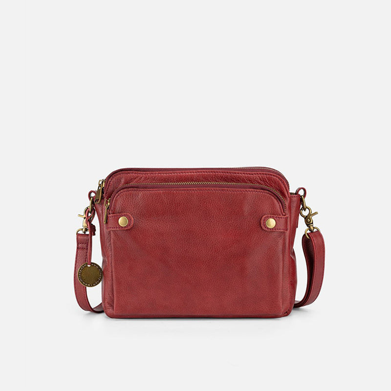 Three-Layer Leather Crossbody Shoulder & Clutch Bag