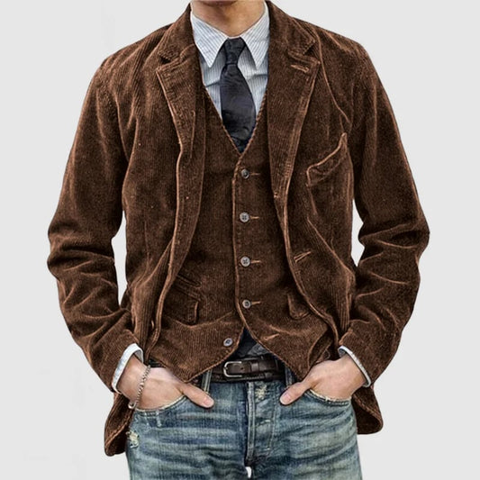 Men's Vintage Corduroy Lapel Jacket【Jacket Free shipping】