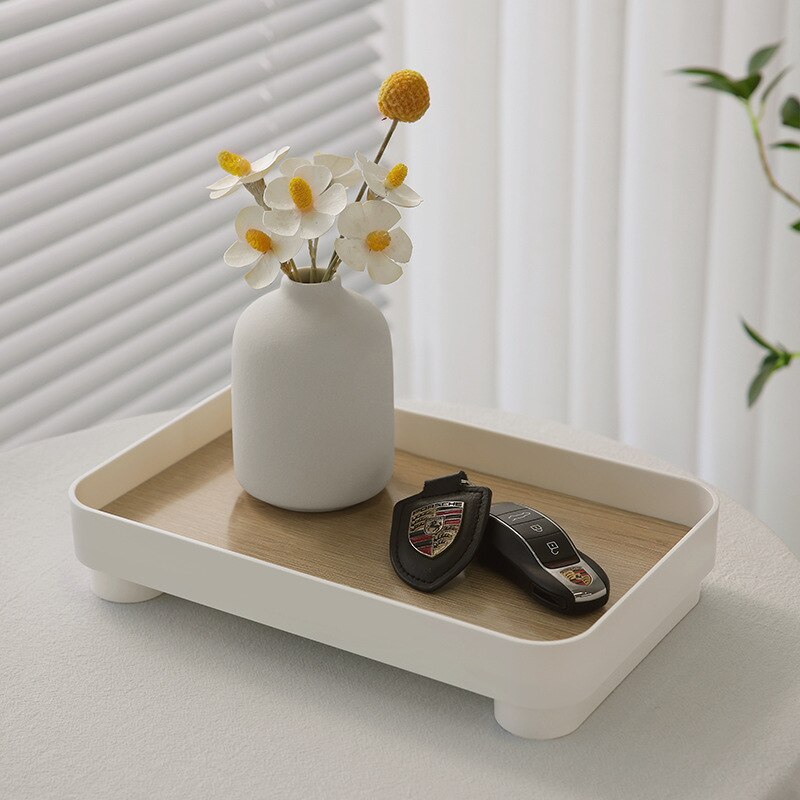 Wooden White Tray Decor