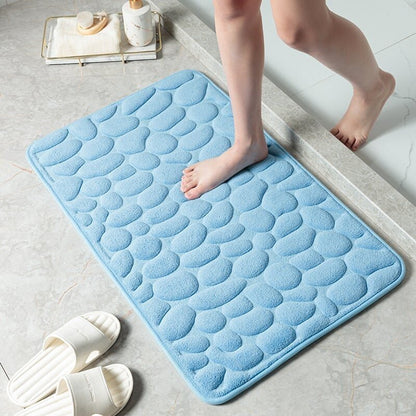 Cobblestone Embossed Bathroom Bath Mat