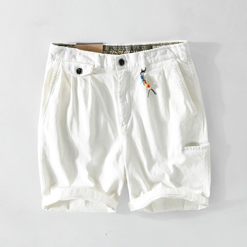 Men's Solid Color Cotton Casual Shorts