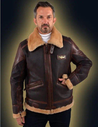 Pilot Leather Jacket Made Of Sheepskin