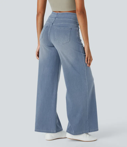 Super Stretch High-Waisted Wide Leg Jeans