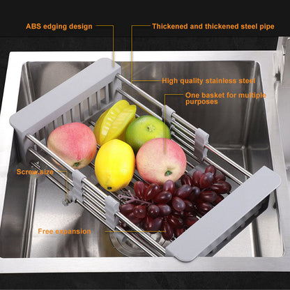 Stainless steel telescopic drain basket