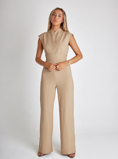 Women's Sleeveless Wide-Leg Jumpsuit