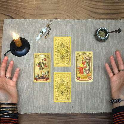 Explore the Mystical World of Tarot Gold Foil Tarot (Buy 2 Free Shipping)