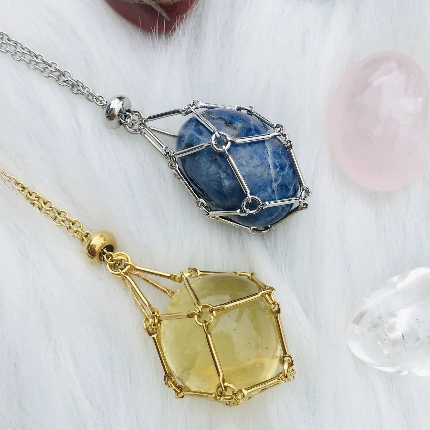 New Crystal Stone Holder Necklace