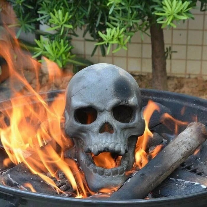 💀Halloween Sale - Terrifying Human Skull Fire Pit