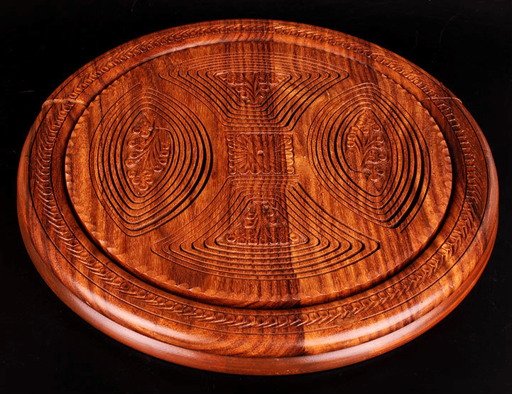 Handmade wood carving fruit plate