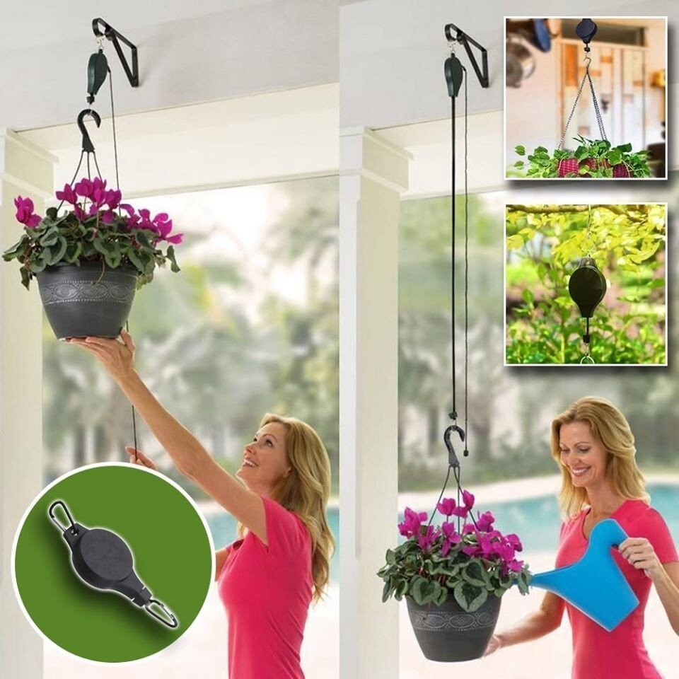 Plant Pulley Set For Garden Baskets Pots