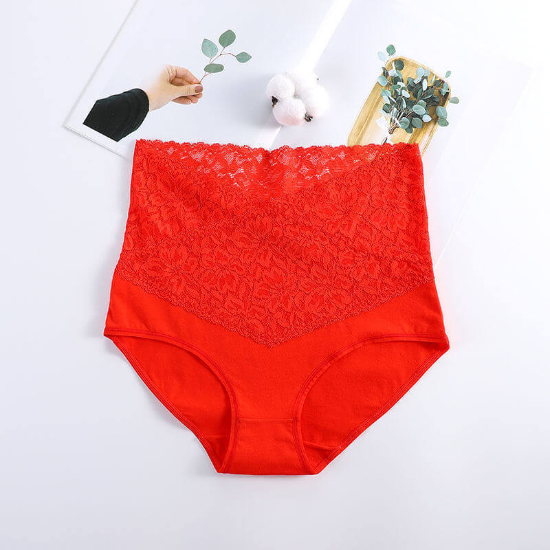 Women's High Waist Cotton Lace Panties