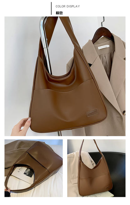 Simple PU leather tote bag