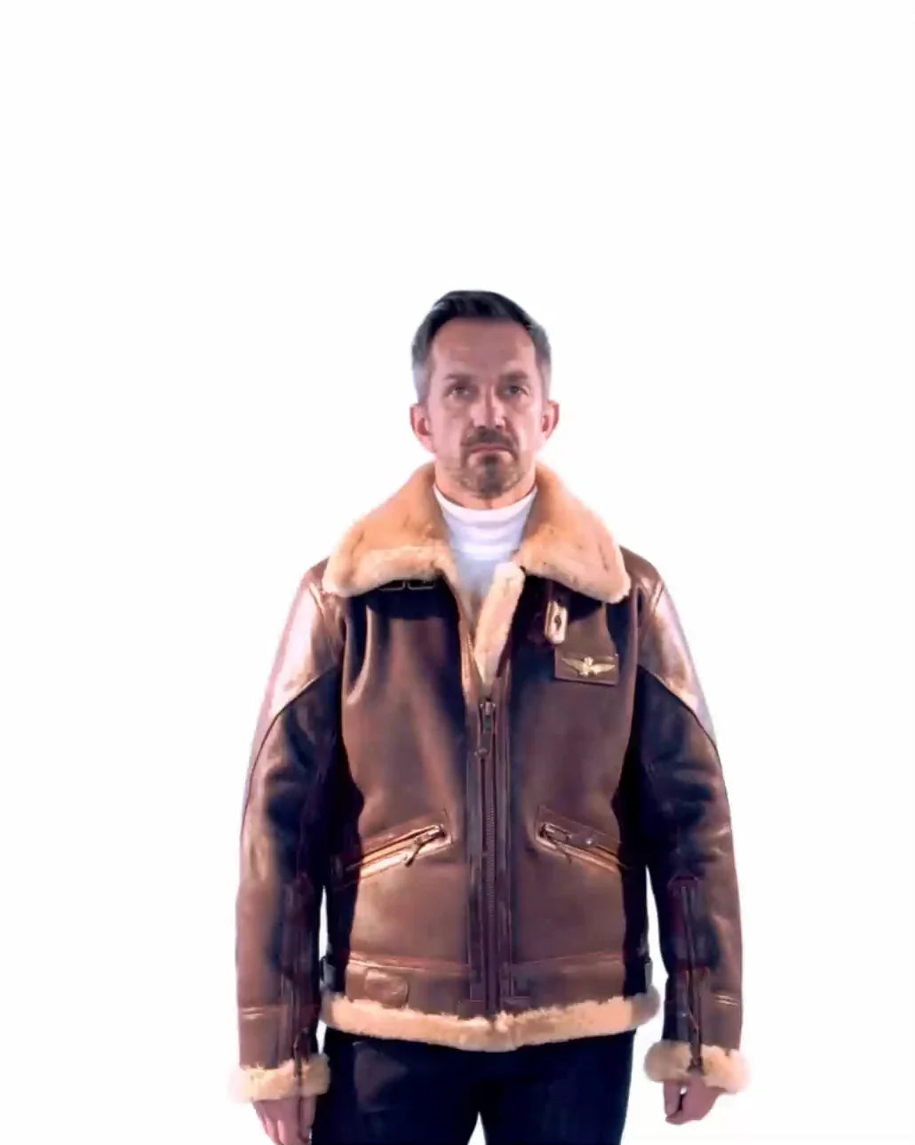 Pilot Leather Jacket Made Of Sheepskin