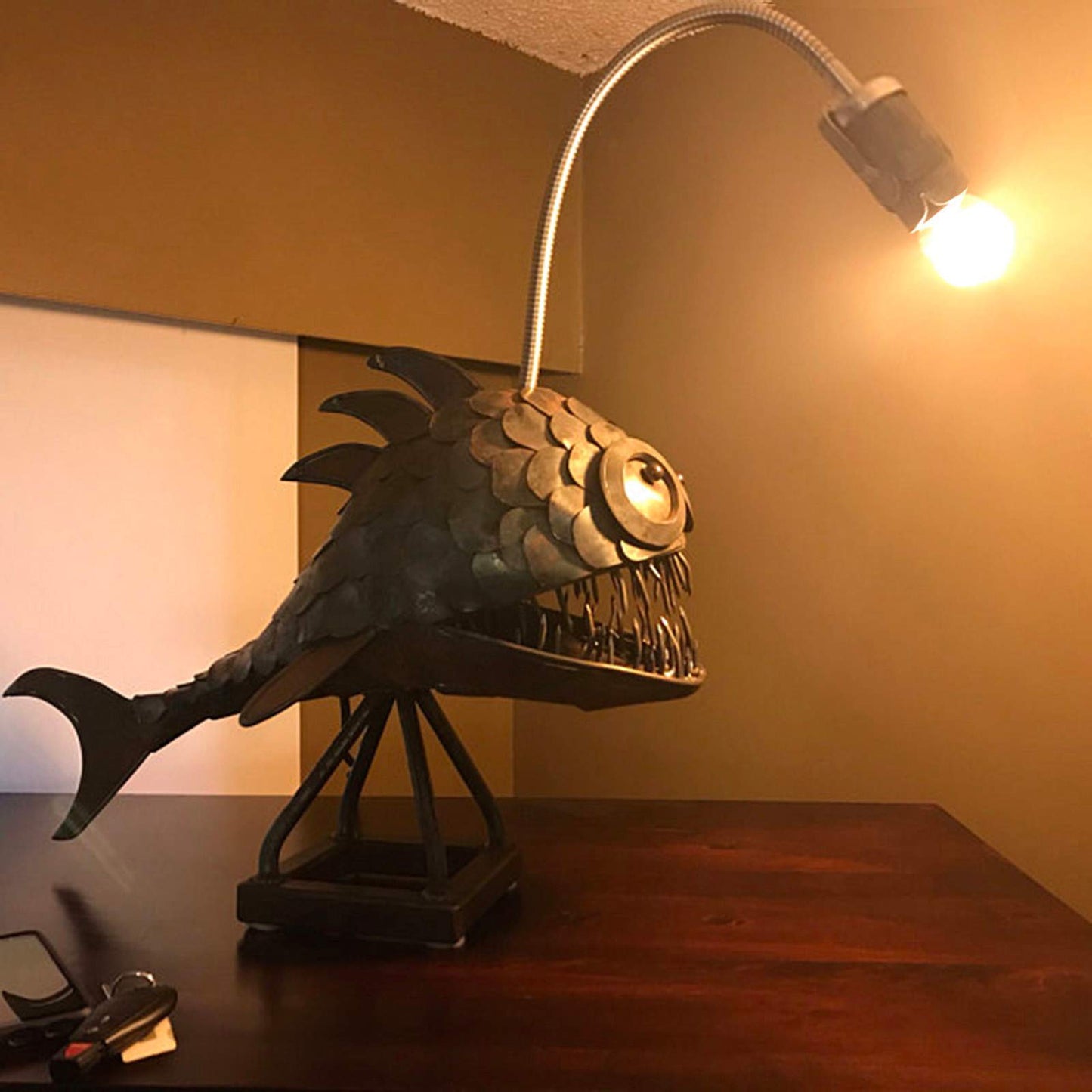 Steampunk Angler Fish Lamp