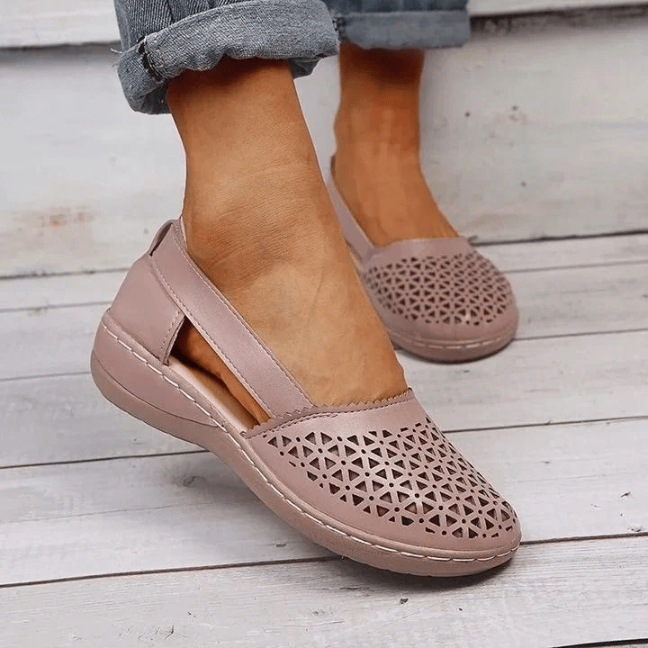 Women Wedges Orthopedic Hollow Out PU Summer Vintage Sandals