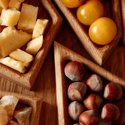 Puzzle Serving Tray-Oak Wood with Removable Compartments