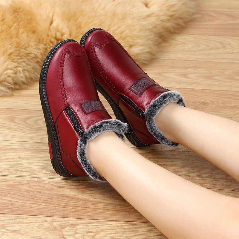 Women’s Waterproof Non-slip Cotton Leather Boots