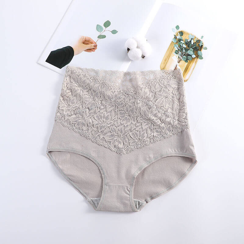 Women's High Waist Cotton Lace Panties