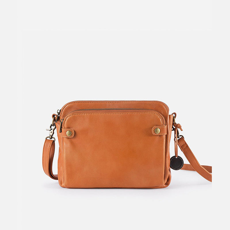 Three-Layer Leather Crossbody Shoulder & Clutch Bag