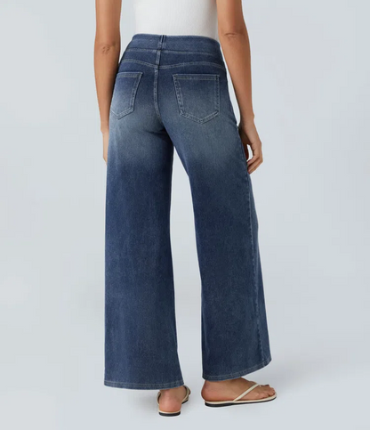 Super Stretch High-Waisted Wide Leg Jeans