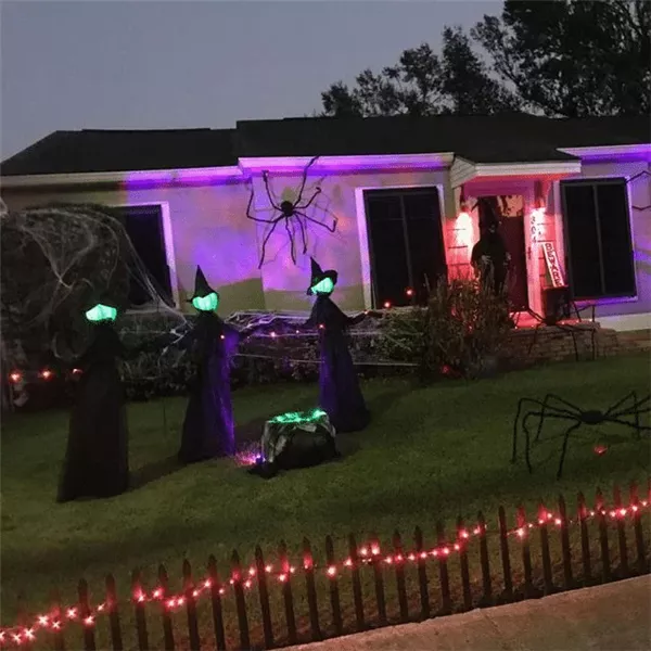 👻Lighted Halloween Triplets Witch Decoration Set