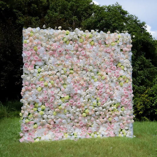 Hand-Rolled Fabric Flower Wall-Perfect Decoration For Outdoor Events