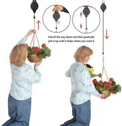 Plant Pulley Set For Garden Baskets Pots