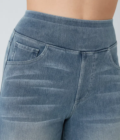 Super Stretch High-Waisted Wide Leg Jeans