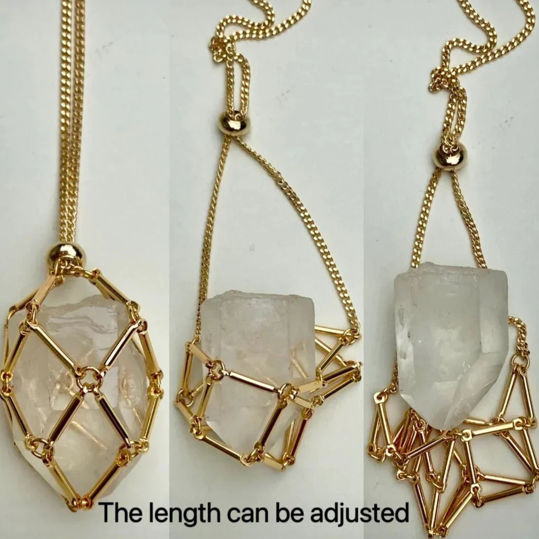 New Crystal Stone Holder Necklace