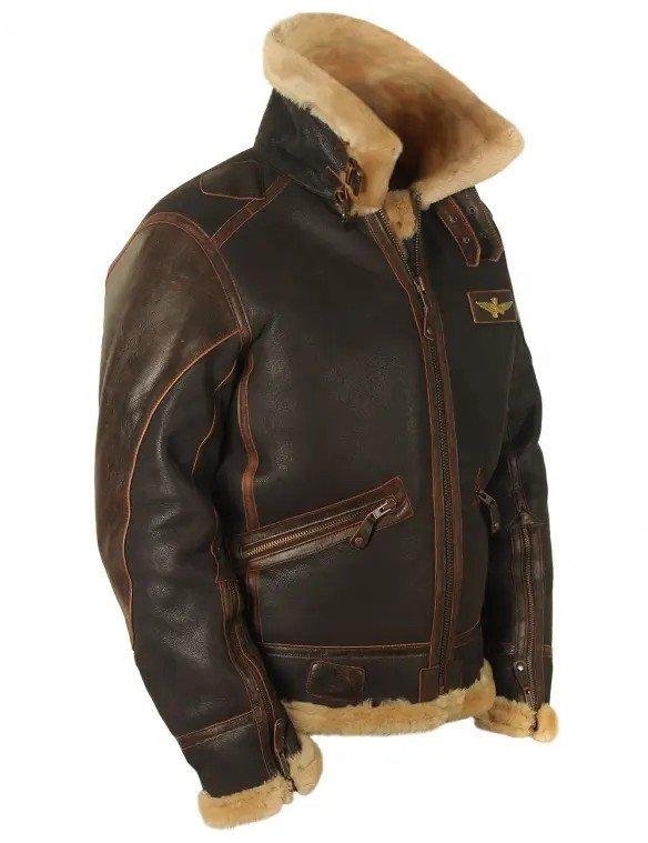 Pilot Leather Jacket Made Of Sheepskin