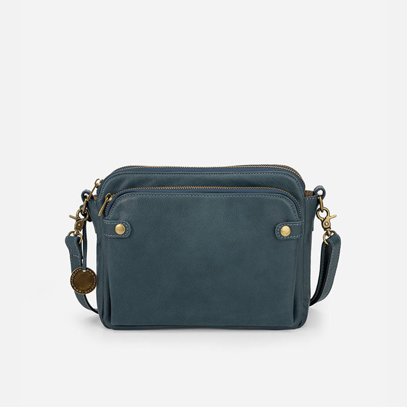 Three-Layer Leather Crossbody Shoulder & Clutch Bag