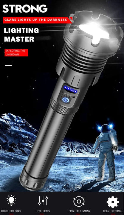 LED Rechargeable Tactical Laser Flashlight High Lumens-Buy 2 Free Shipping