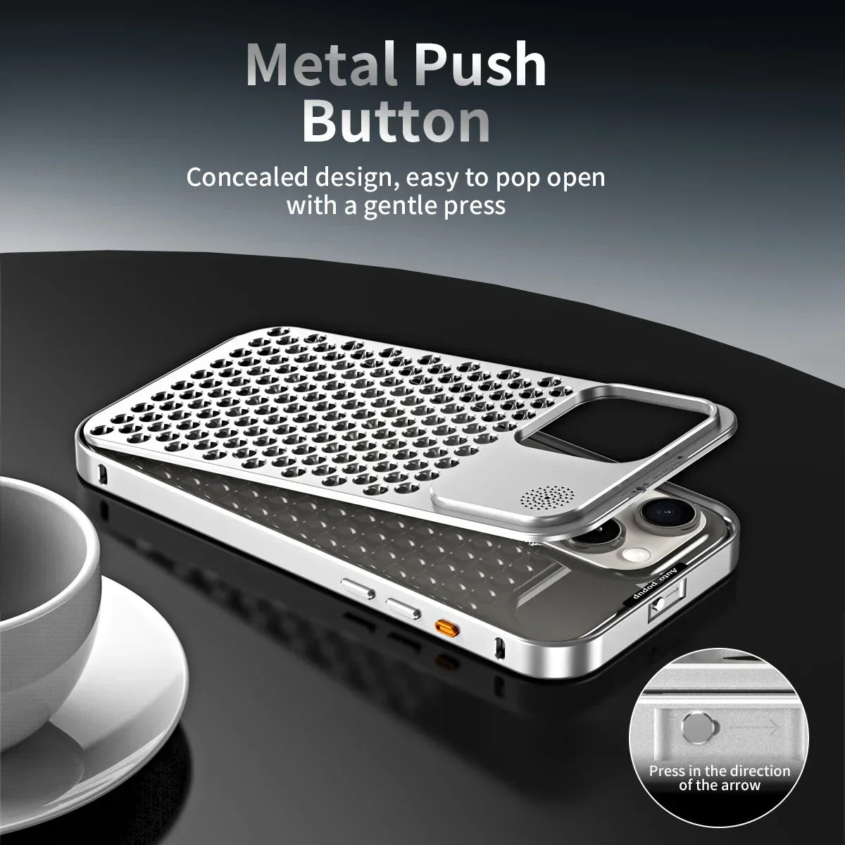 Breathable Perfume Aluminum alloy Heat Dissipation Phone Case For iPhone 12 13 14 15 Pro Max Plus Detachable Cover