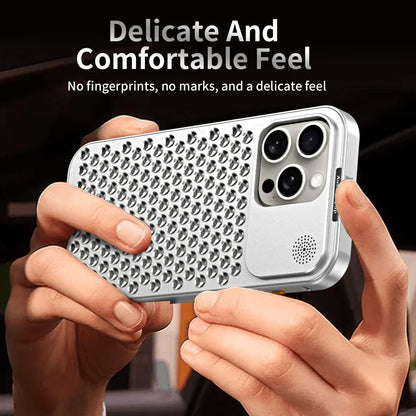 Breathable Perfume Aluminum alloy Heat Dissipation Phone Case For iPhone 12 13 14 15 Pro Max Plus Detachable Cover