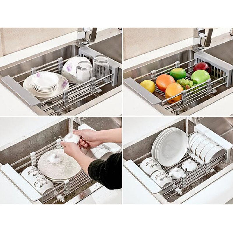 Stainless steel telescopic drain basket