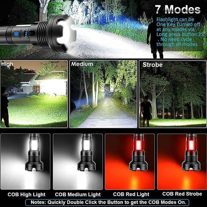 LED Rechargeable Tactical Laser Flashlight High Lumens-Buy 2 Free Shipping