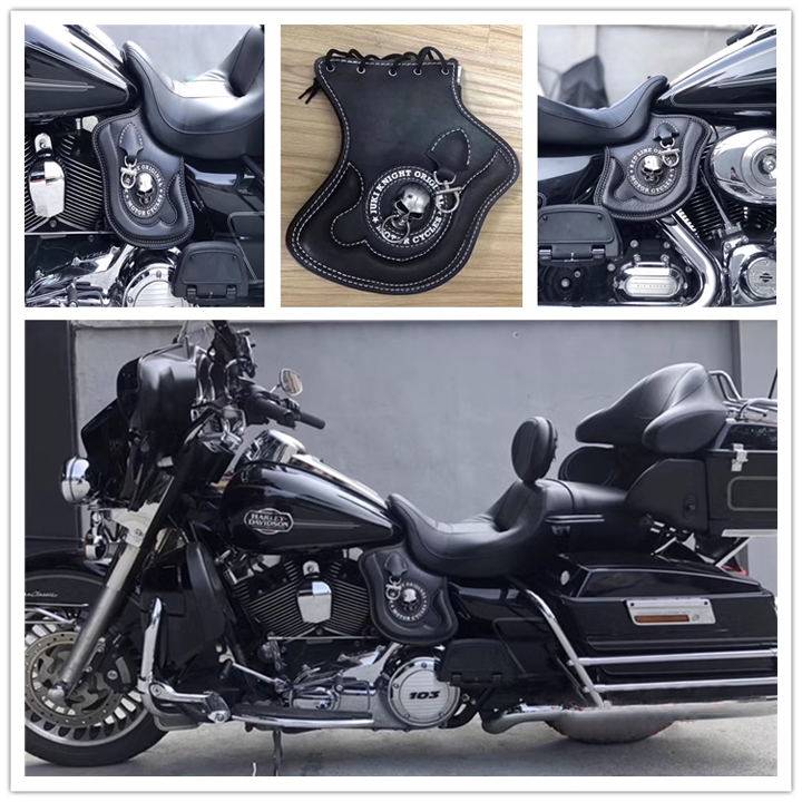 Universal Motorcycle Leather Side Saddle Heat Shield Deflector