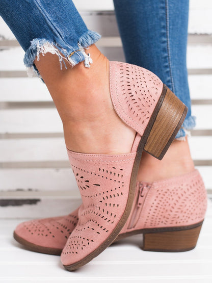 Faux Suede Zipper Ankle Boots