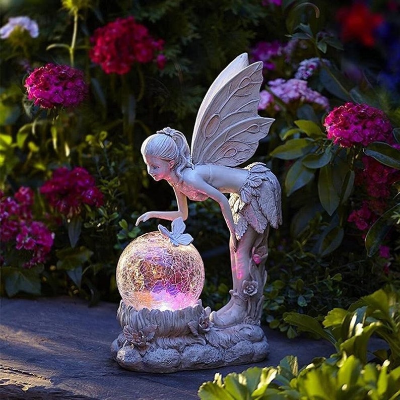 Home garden solar energy decoration Fairy Statue